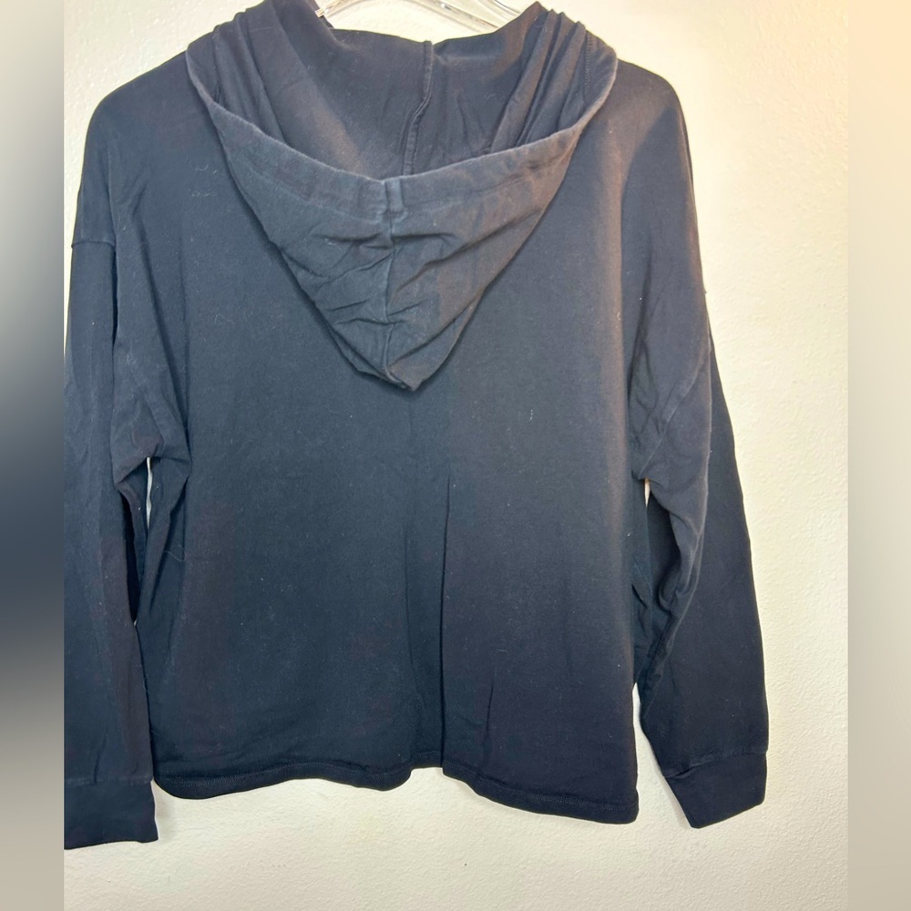 EILEEN FISHER Organic Cotton Solid Black Hoodie size women’s xs - Picture 4 of 7